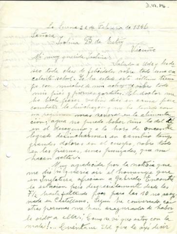 Primera imagen del registro Carta a Isolina Barraza