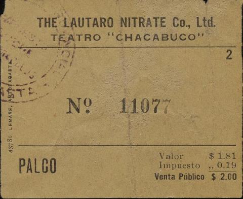 Primera imagen del registro Entrada al Teatro Chacabuco