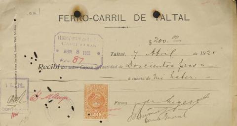 Primera imagen del registro Comprobante de pago Ferrocarril de Tal Tal