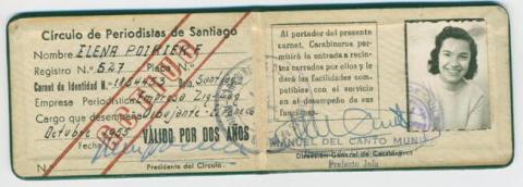 Primera imagen del registro Carné del Círculo de Periodistas de Elena Poirier