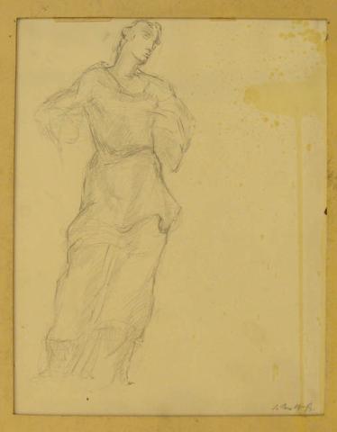 Primera imagen del registro nº 28 dibujo mujer cuerpo entero vestida tipo escultura