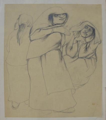 Primera imagen del registro Tres figuras femeninas (del carbón?)