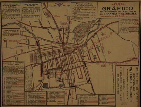 Primera imagen del registro Gráfico del recorrido de las líneas de tranvías y autobuses