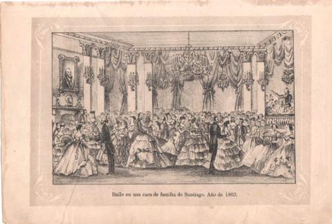 Primera imagen del registro Baile en una casa de familia de Santiago. Año de 1863.