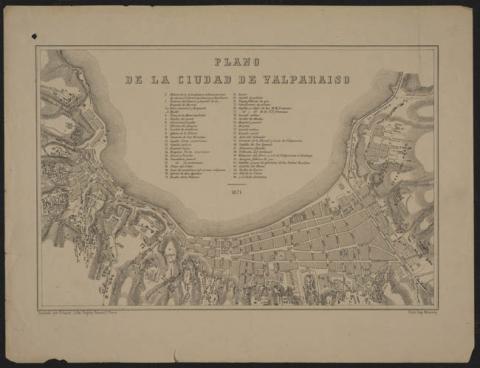 Primera imagen del registro PLANO DE LA CIUDAD DE VALPARAISO