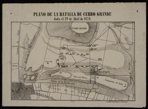 Primera imagen del registro PLANO DE LA BATALLA DE CERRO GRANDE EL 29 DE ABRIL DE 1859