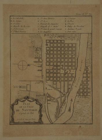 Primera imagen del registro Plan de la ville de Santiago – Capitale du Chili