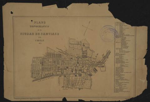 Primera imagen del registro Plano topográfico de la ciudad de Santiago de Chile