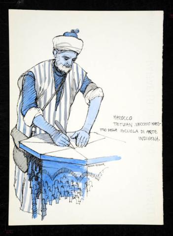 Primera imagen del registro Marocco. Tetuan. Vecchio maestro della scuola di arte indigena