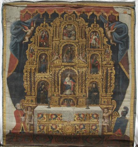 Primera imagen del registro Retablo con el donante Capitán Bernardino Venel