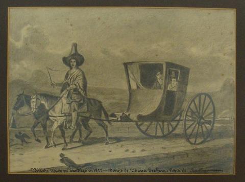 Primera imagen del registro El birlocho usado en Santiago en 1822
