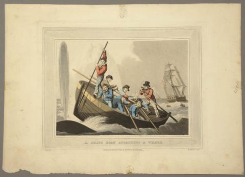 Primera imagen del registro A Ships boat attacking a whale
