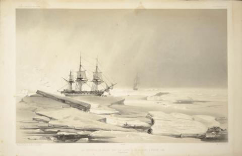 Primera imagen del registro Les Corvettes se hâlant dans les glaces de la banquise