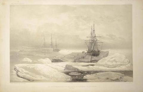 Primera imagen del registro Les corvettes bloquees dans les glaces de la banquise