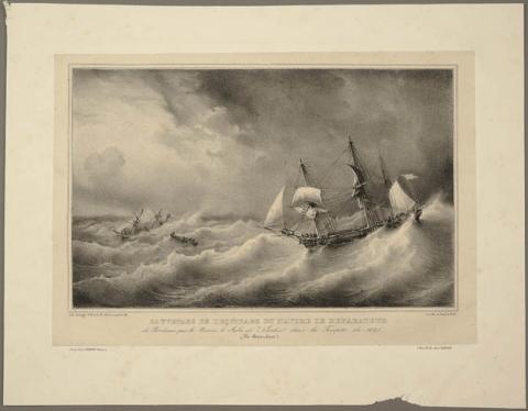 Primera imagen del registro Sauvetage de L'Equipage du navire Le Reparateur de Bordeaux par le Navire le Jules de Nantes dans la Tempête de 1825 Ile Bourbon