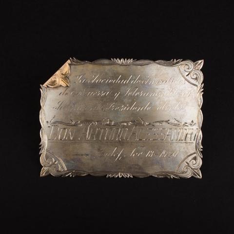 Primera imagen del registro Placa conmemorativa al Arturo Alessandri Palma de lo Veteranos del 79