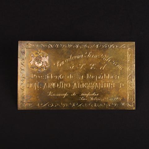 Primera imagen del registro Placa conmemorativa al Presidente Artuiro Alessandri Palma de la Colonia Sirio-Palestina