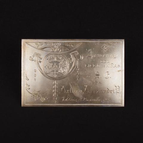 Primera imagen del registro Placa conmemorativa la Presidente Arturo Alessandri Palma del Liceo de niñas de Valdivia