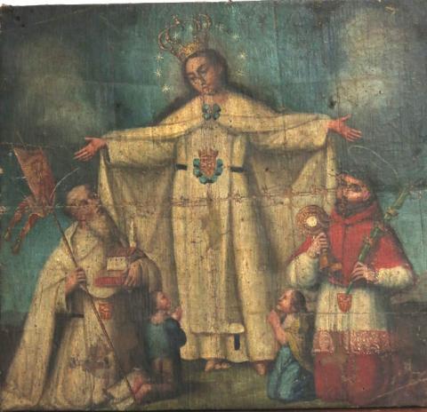 Primera imagen del registro Virgen de La Merced con San Pedro Nolasco y San Ramón Nonato y dos Donantes