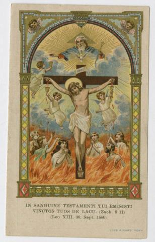 Primera imagen del registro Estampa religiosa con la Santísima Trinidad y las Ánimas del Purgatorio