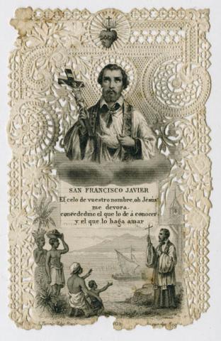 Primera imagen del registro Estampa religiosa con imagen y oración a San Francisco Javier