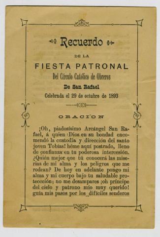 Primera imagen del registro Fiesta Patronal del Círculo Católicos de Obreros de San Rafael