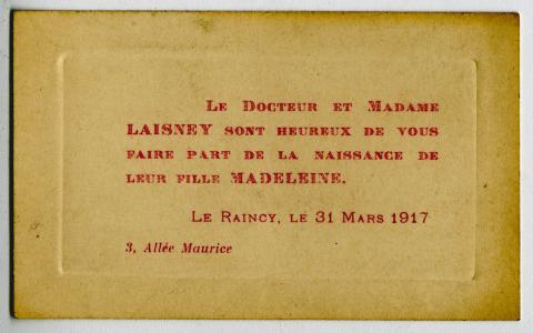 Primera imagen del registro Nacimiento de Madeleine Laisney