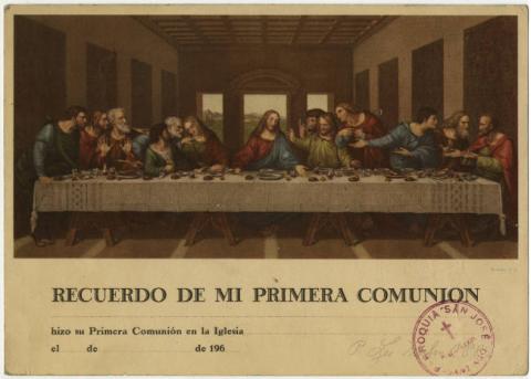 Primera imagen del registro Estampa recuerdo de Primera Comunión La Última Cena