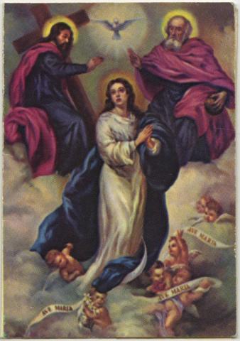 Primera imagen del registro Estampa de devoción de las tres Avemarías