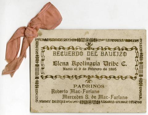 Primera imagen del registro Bautismo de Elena Apolinaria Uribe C.