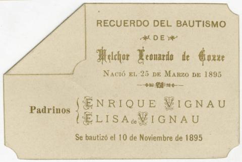 Primera imagen del registro Bautismo de Melchor Leonardo de Gozze