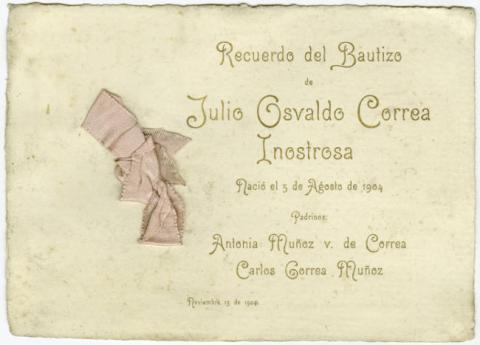Primera imagen del registro Bautismo de Julio Osvaldo Correa Inostrosa