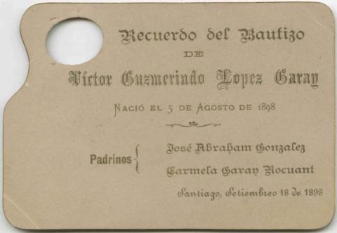 Primera imagen del registro Bautismo de Víctor Guzmerindo López Garay