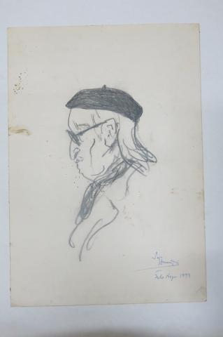 Primera imagen del registro Hombre con boina de Perfil