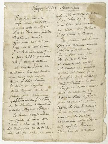 Primera imagen del registro Elogio de las frunsidas, poema de Francisco de Quevedo