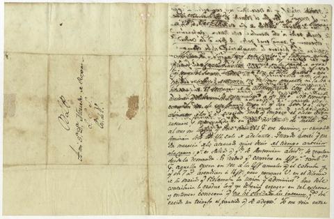 Primera imagen del registro Carta de Bernardo de Vera y Pintado