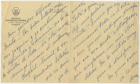 Primera imagen del registro Carta de Inés Echeverría de Larraín a Alfonso Bulnes