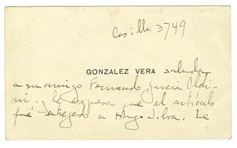 Primera imagen del registro Tarjeta de visita de José Santos González