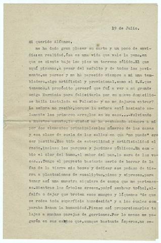 Primera imagen del registro Carta a Alfonso Bulnes