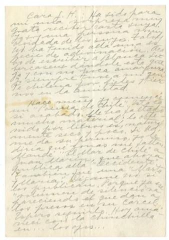 Primera imagen del registro Cartas de Gabriela Mistral a la poetisa Gabriela Huneeus