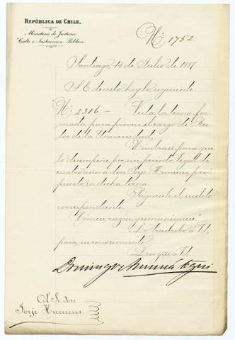 Primera imagen del registro Nombramiento de Jorge Hunneus como Rector de la Universidad de Chile