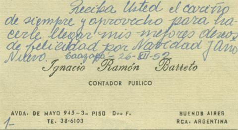 Primera imagen del registro Tarjeta de presentación de Ignacio Ramón Barreto
