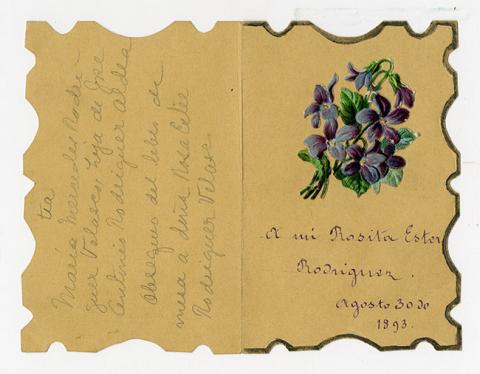 Primera imagen del registro Tarjeta de saludo a Rosita Ester Rodríguez