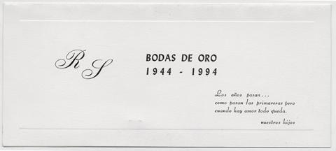 Primera imagen del registro Tarjeta de invitación a bodas de oro de Renato Faba y Sara Camilo
