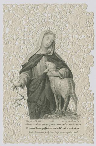 Primera imagen del registro Estampa religiosa con la Divina Madre y el Cordero