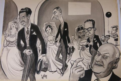 Primera imagen del registro Casamiento. Caricatura de la elección presidencial del año 1964