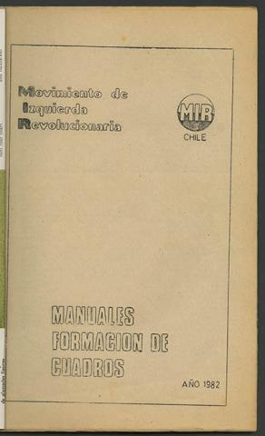 Primera imagen del registro Manuales formación de cuadros Movimiento Izquierda Revolucionaria