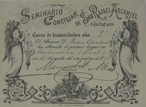 Primera imagen del registro Reconocimiento de Primer Lugar en Aritmética a Juan Carabantes