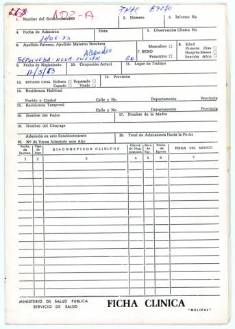 Primera imagen del registro Ficha Médica