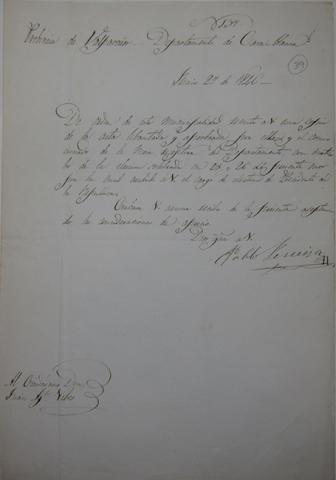 Primera imagen del registro Carta dirigida a Juan Agustin Vives, en la cual adjunta copia acta de elecciones para Presidente de la República